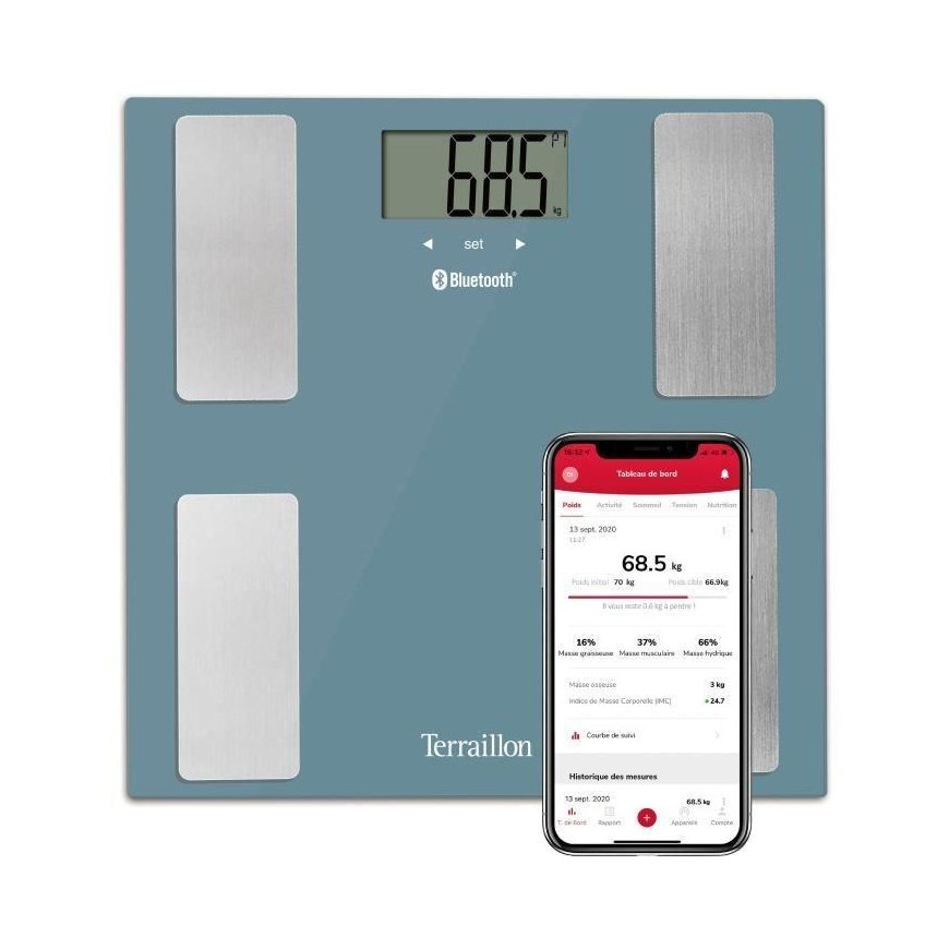 TERRAILLON 14874 Smart Connect Blue Electronic Scale and Body Analyzer – 2