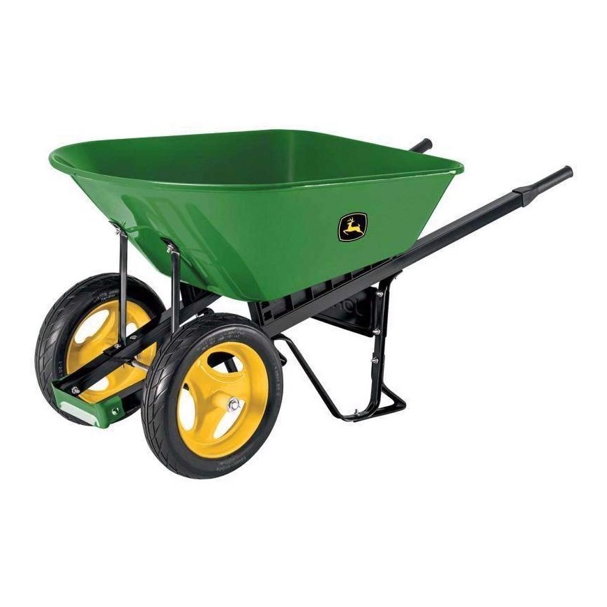 Truper John Deere 120L divriteņu profesionālais ratiņš ar metāla tvertni