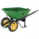 Truper John Deere 120L two-wheeled professional cart with a metal container