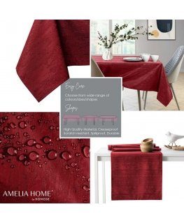 Tablecloth Vesta claret pressed modern 100x100 AmeliaHome
