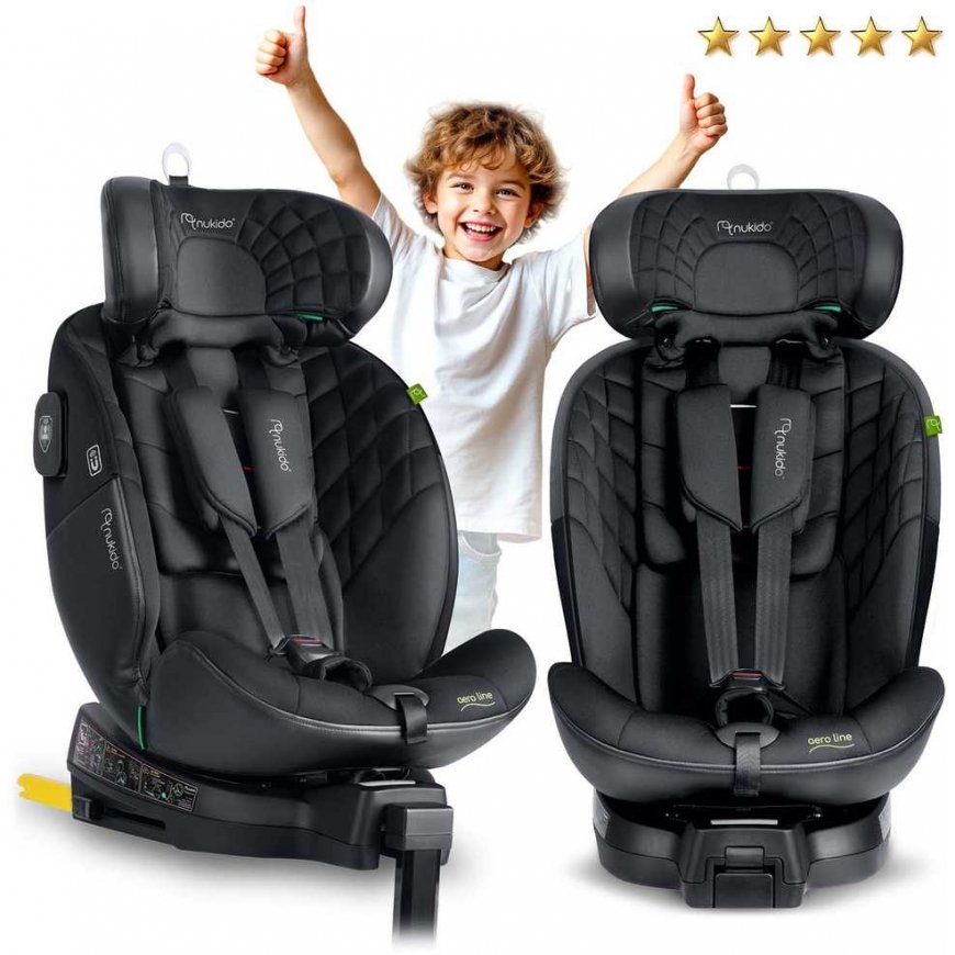 Nukido Aero Line -autokäytävä musta 0-36kg ISOFIX – 2