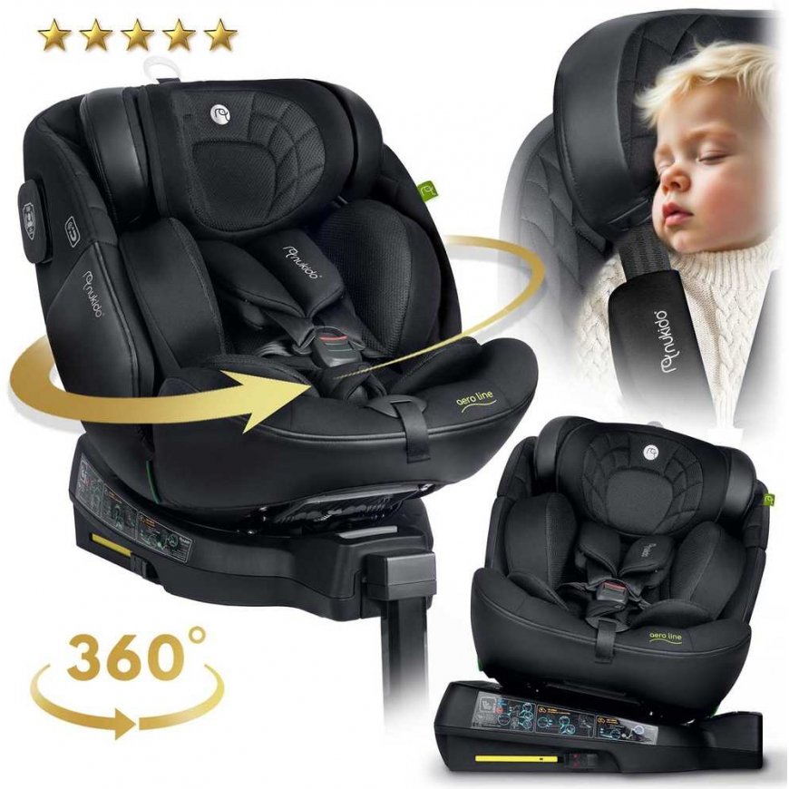 Nukido Aero Line autokäru must 0-36kg ISOFIX – 5