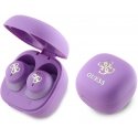Guess 4G Logo Mini TWS belaidės ausinės violetinės spalvos Guess 4G Logo Mini TWS belaidės ausinės violetinės spalvos