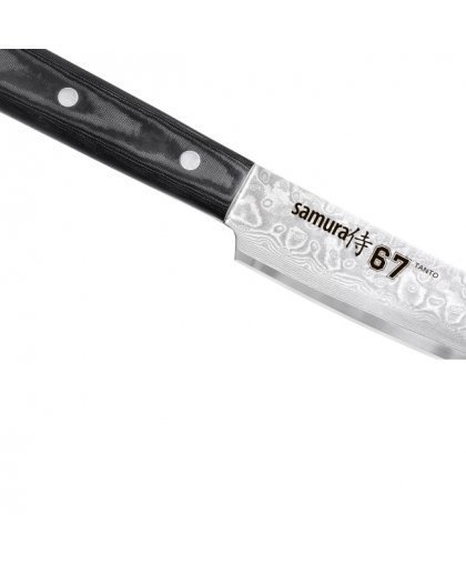 Samura DAMASCUS 67 Universal Kitchen Slicing knife Tanto 230mm from AUS 10 Damascus steel 61 HRC (67 layers) – 4