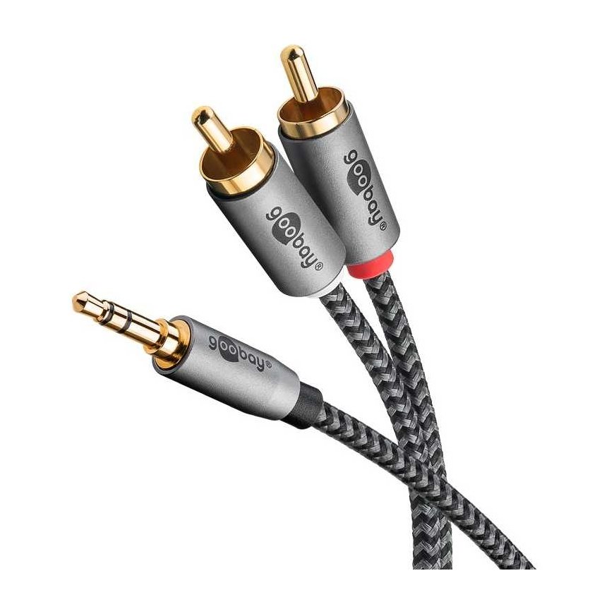 USB kabelis PremiumCord Žaibas - mini Jack 3,5 mm 1 m Juodas (kipod50) – 2