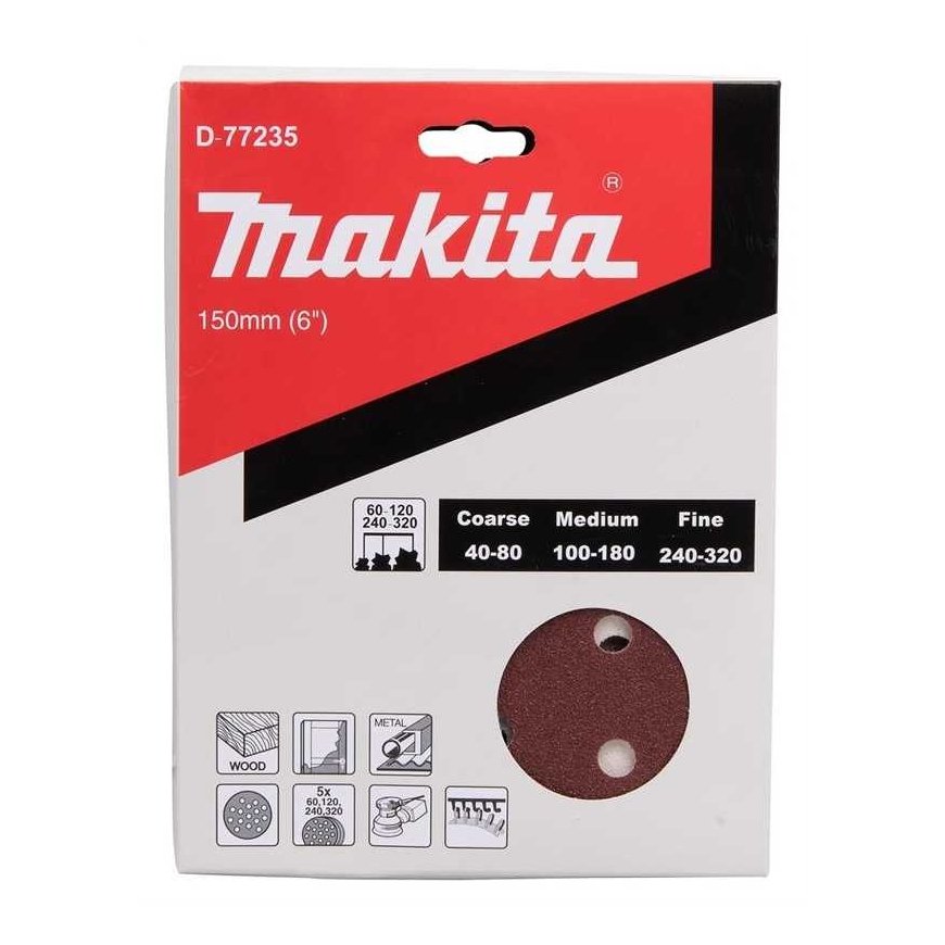 Makita D-77235 Шлифовальная бумага 150 мм (20 шт.) BO6030, BO6050, BO6040 – 2