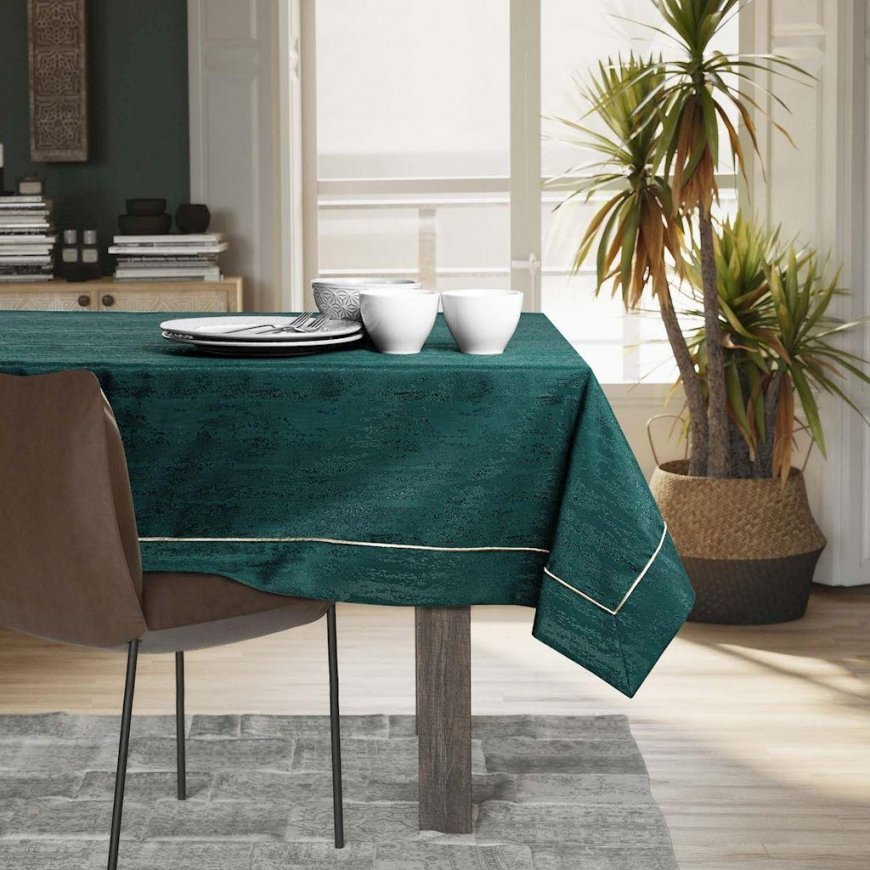 AmeliaHome TCLOTH / AH / VESTA / BRD / PPG / BOTTLEGREEN / 140x350 – 3