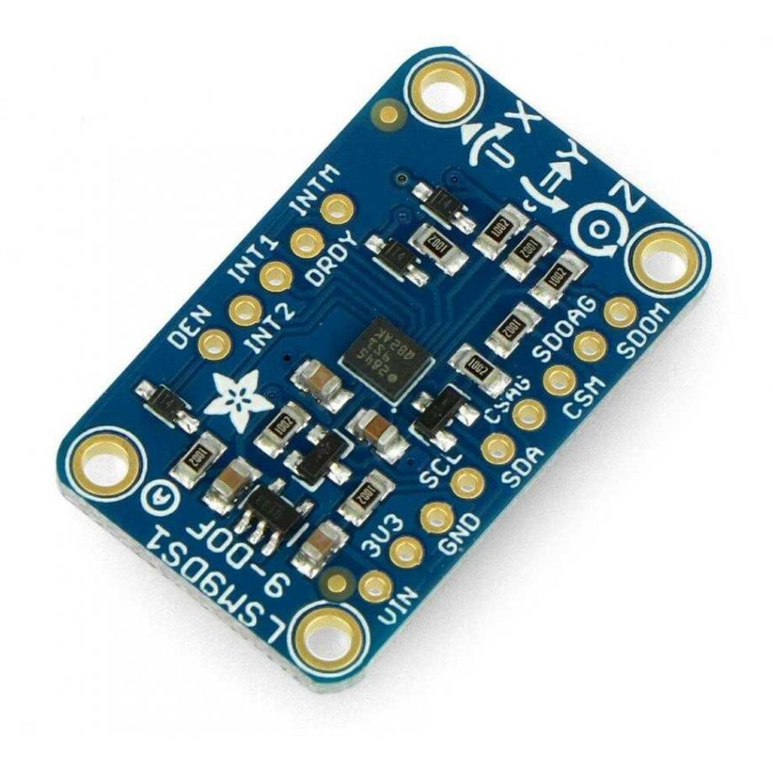 9-DOF 3-axis digital accelerometer, gyroscope, and magnetometer + temperature sensor, LSM9DS1, Adafruit 3387