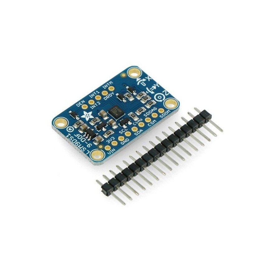 9-DOF 3-axis digital accelerometer, gyroscope, and magnetometer + temperature sensor, LSM9DS1, Adafruit 3387 – 2