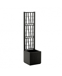 Stefanplast Square Flower Box with Grid Ethica 36x36x140cm Gray