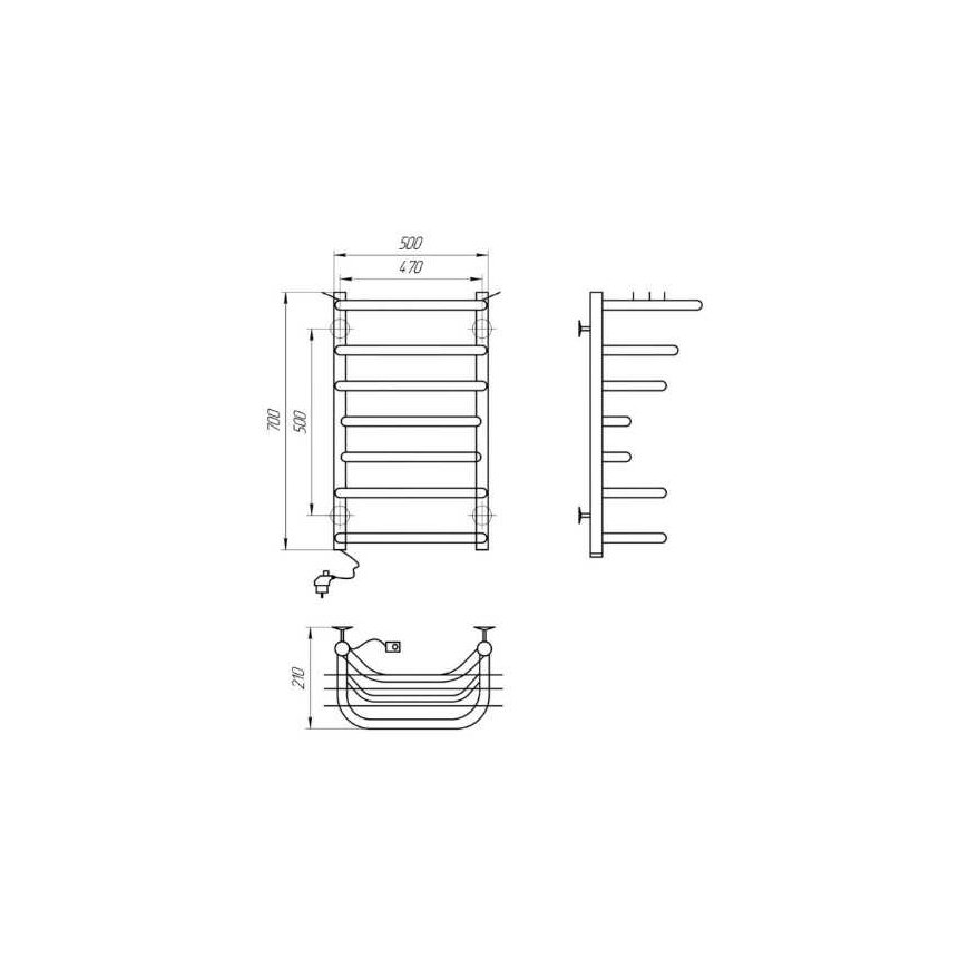 Rankšluosčių džiovintuvas Kosser Kanna 700x500/7 EL reg. juodas – 2