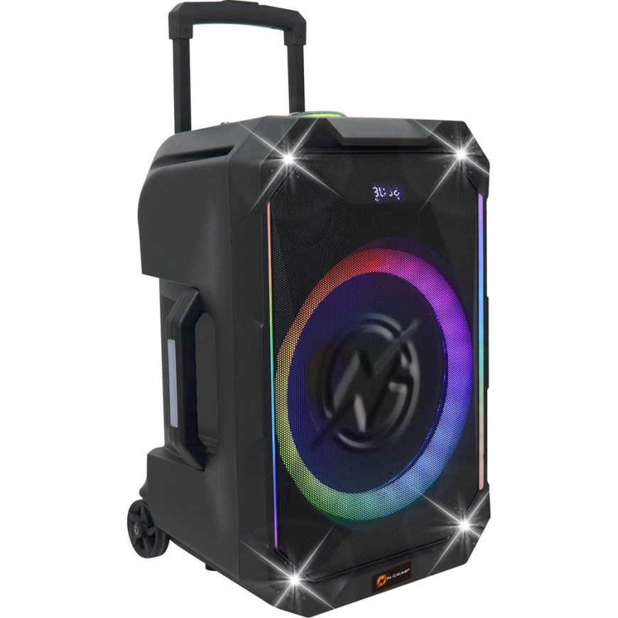 N-GEAR THE FLASH 1540 - Karaoke Kõlar - 15" Madalsageduslik kõlar - Bluetooth - LED Valgusshow - Kaasa arvatud Traadita Mikrofon – 2