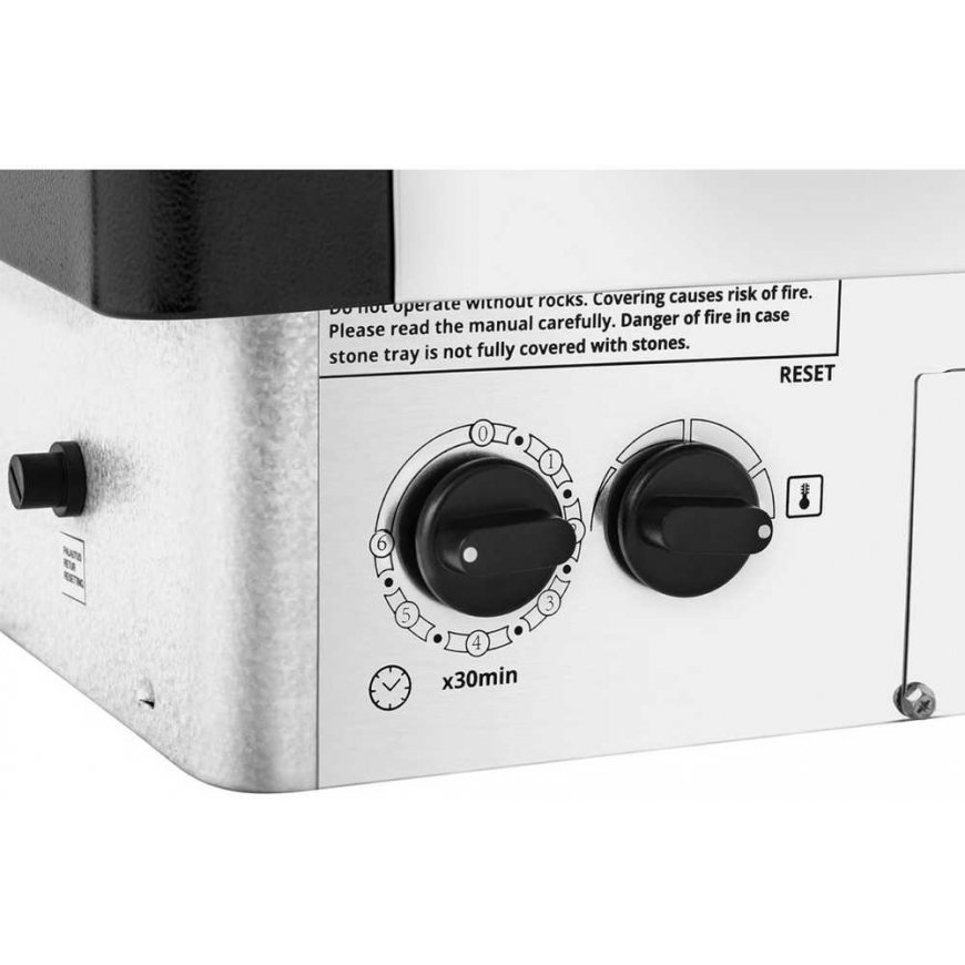 Uniprodo Elektriline saunaküttega ahju koos sisseehitatud juhtimisega 9-13 m3 kuni 110C 400 V 9 kW hõbe-must – 4