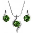 Levien Suitable Chaton Wave Fern Green necklace and earring set Levien Suitable Chaton Wave Fern Green necklace and earring set