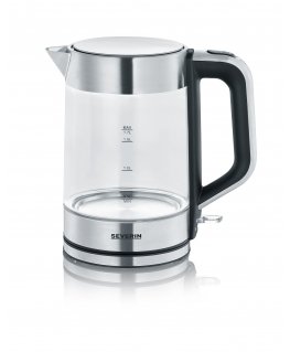 Severin WK 3420 vedenkeitin 1,7 L 2200 W musta, Ruostumaton teräs, Läpinäkyvä