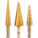 Neo Tools HSS TiN sammugraafikute komplekt, 3-20 mm, kuusnurkne, 3 tk. Neo Tools HSS TiN sammugraafikute komplekt, 3-20 mm, kuusnurkne, 3 tk.