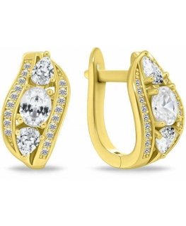 Brilio Silver Luxurious Gold-Plated Earrings with Zirconia EA1180Y