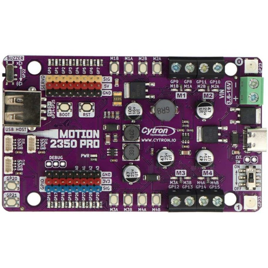 Cytron Maker Motion 2350 Pro – 4x двигатели + 8x сервоконтроллер - RP2350 – 2