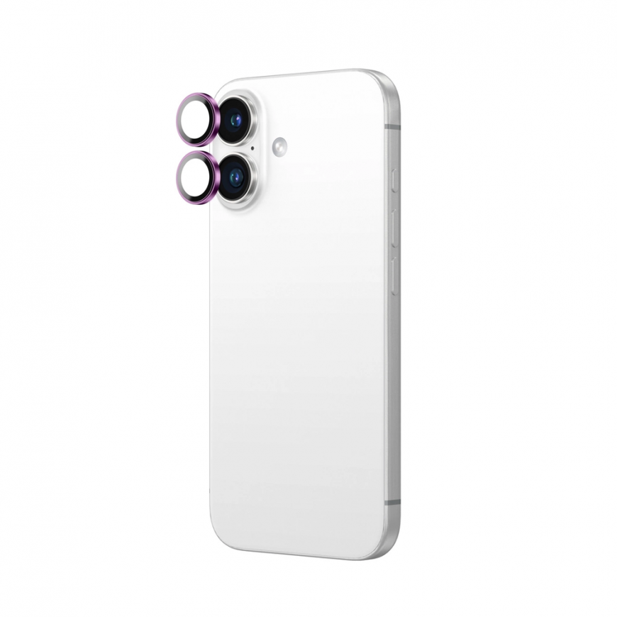 AmazingThing AR Aluminum 2 Lens Glass with Camera Lens Frame for iPhone 16 | 16 Plus - Pink – 3