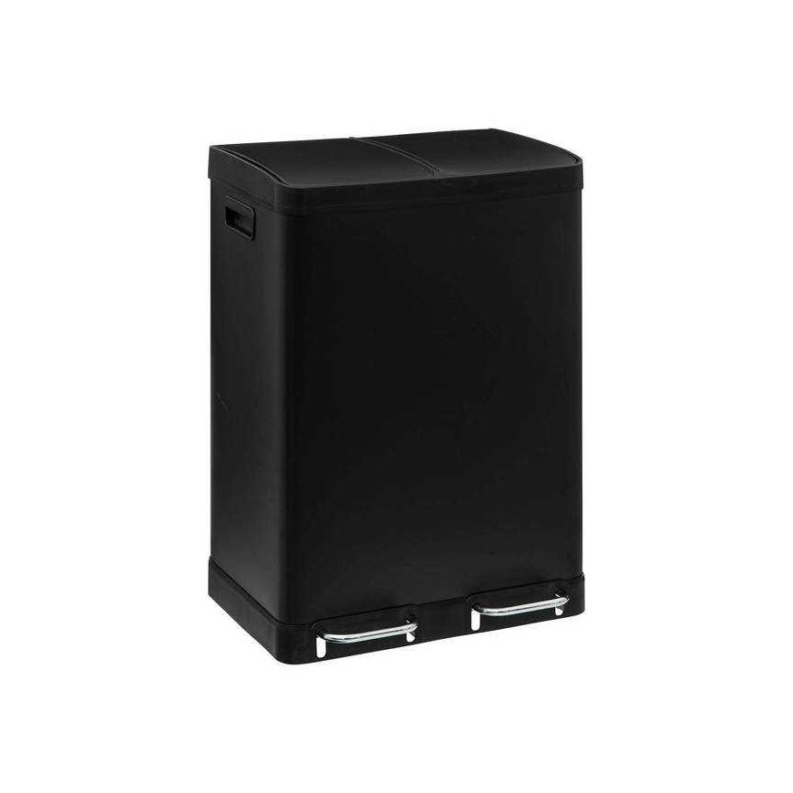5five Simply Smart Ariane two-compartment trash can, stainless steel, with pedal, 2 x 30 l