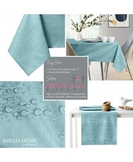 Tablecloth Vesta blue pressed modern 100x100 AmeliaHome