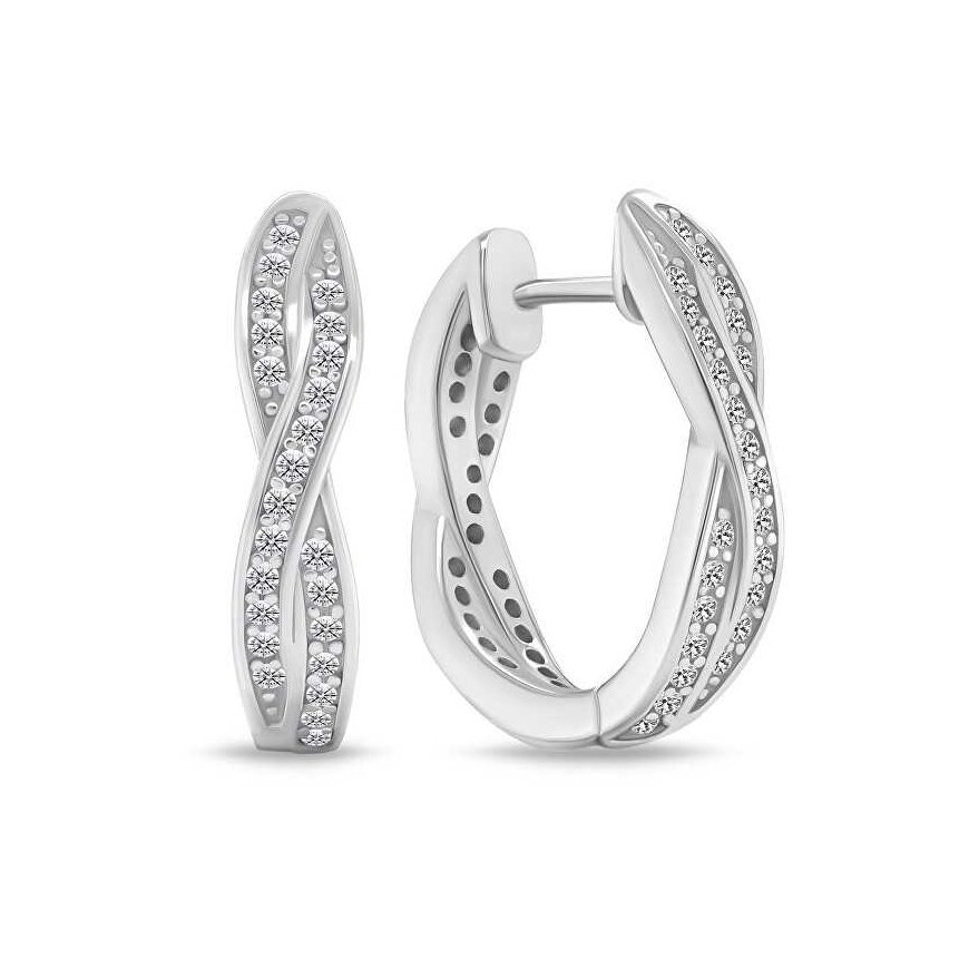 Brilio Silver Brilio Silver Sparkling silver earrings with rings and zirconia EA742W