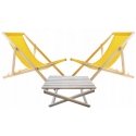 Table set for beds + 2 yellow beds, Woodok