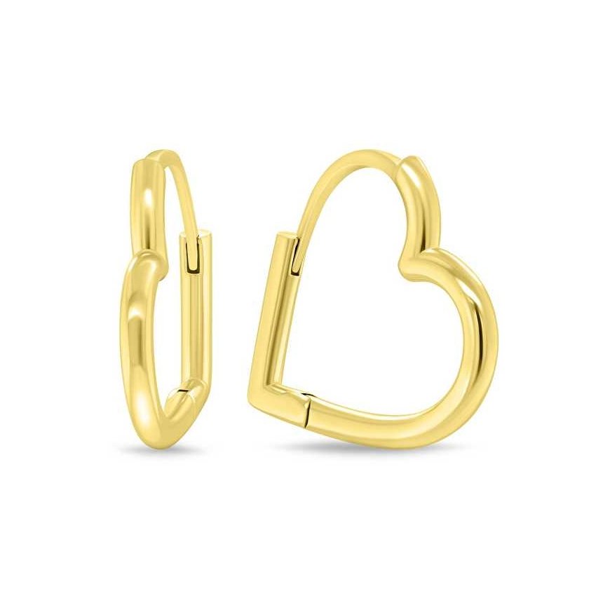 Brilio Silver Romantic gold-plated heart-shaped earrings EA1040Y