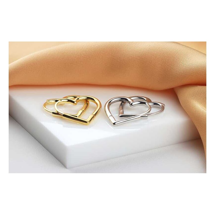 Brilio Silver Romantic gold-plated heart-shaped earrings EA1040Y – 5