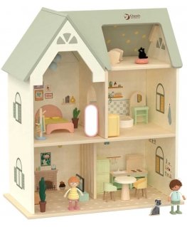 CLASSIC WORLD large wooden dollhouse with furniture