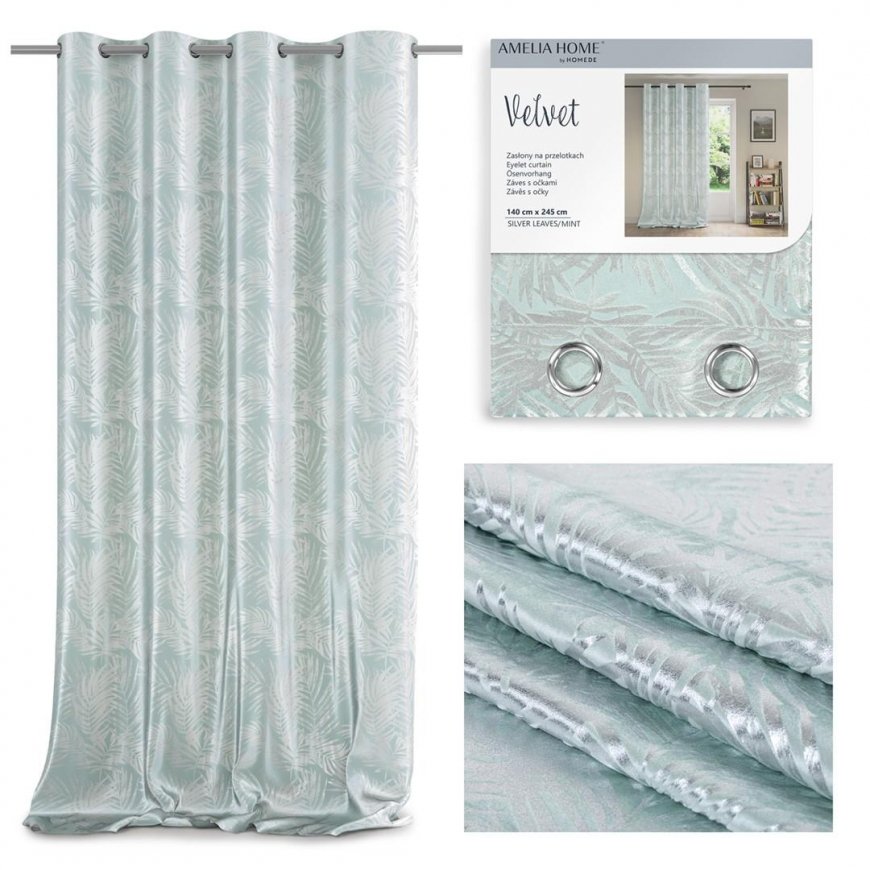 AmeliaHome AIZKAR/AH/VELVET/SUDRABLAKUS/MINT/140X245