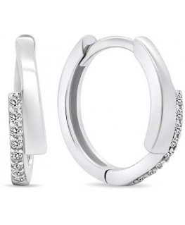 Brilio Silver Madingi silver earrings with zirconia EA558W