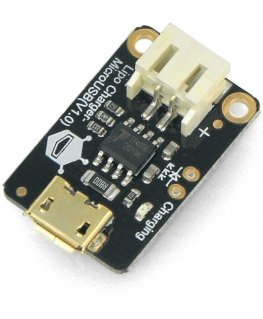Lipo lādētājs, Li-Pol akumulatoru lādēšanas modulis caur microUSB, DFRobot DFR0667