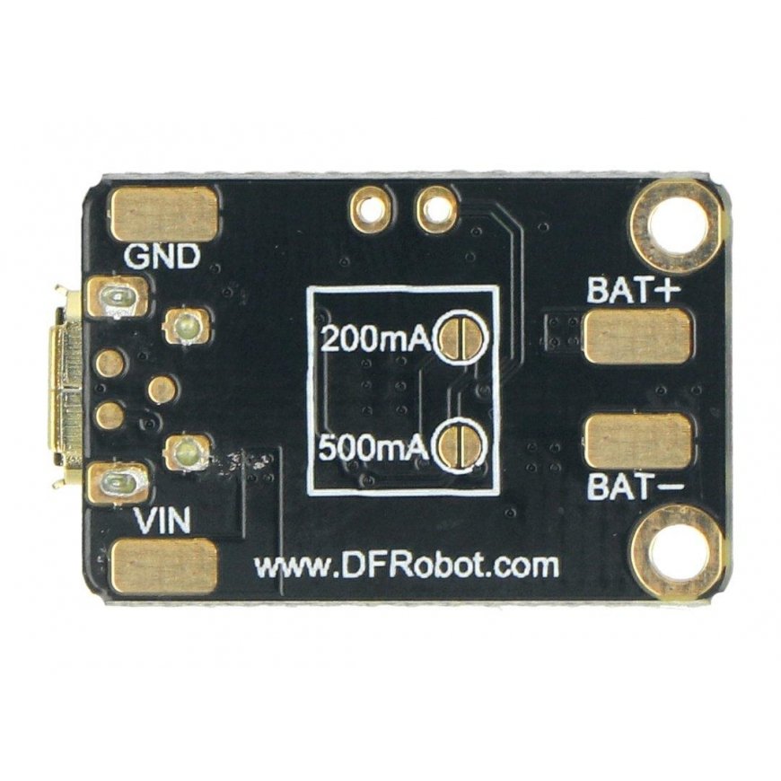 Lipo lādētājs, Li-Pol akumulatoru lādēšanas modulis caur microUSB, DFRobot DFR0667 – 3