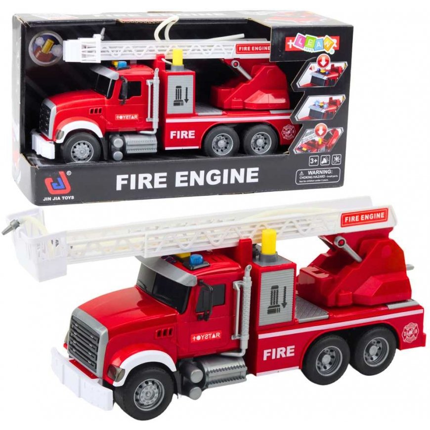 Lean Toys Suur päästeteenistuse auto helide, valgustuse ja veefunktsioonidega