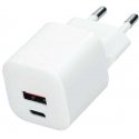 „Solight“ USB-C + USB-A nopea laturi GaN 20W PD „Solight“ USB-C + USB-A nopea laturi GaN 20W PD