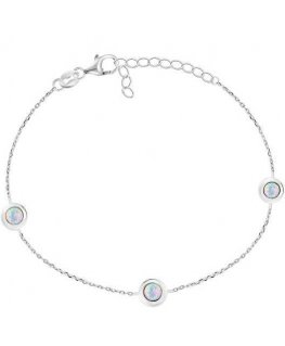 Brilio Silver Brilio Silver Charming silver bracelet with synthetic opals BRC40WP