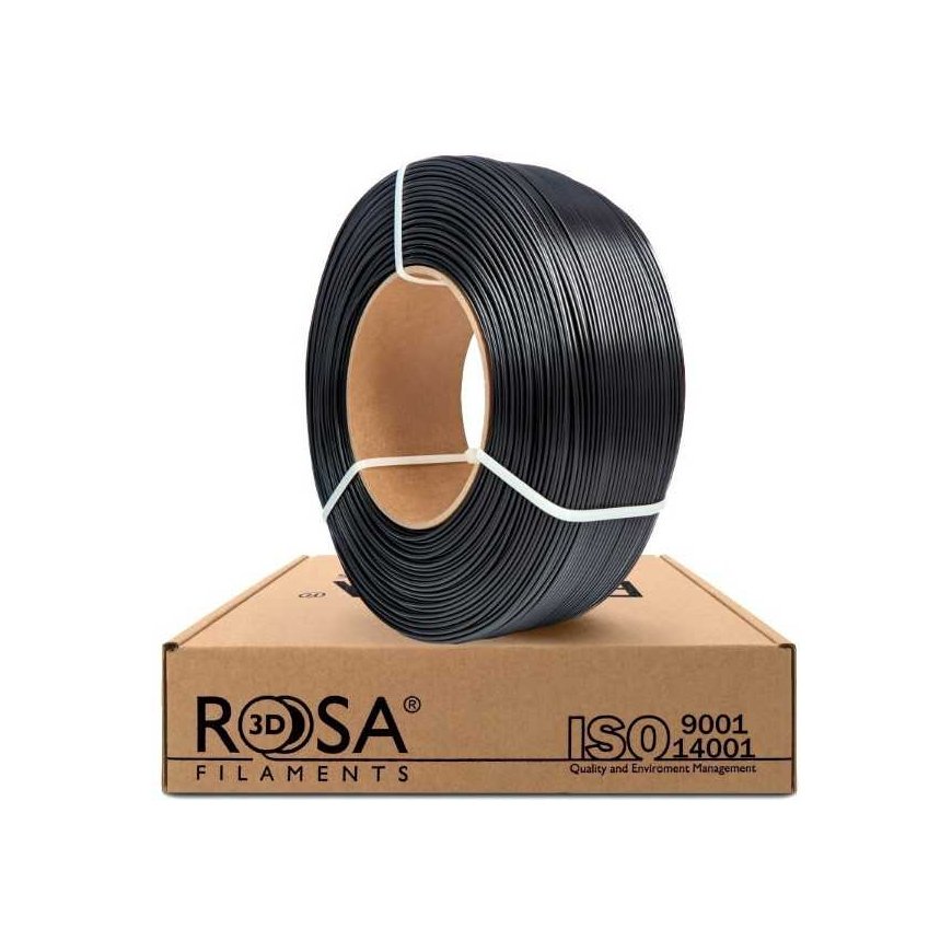 3D plastika PET-G must 1.75mm 1kg täitepakend Rosa3D