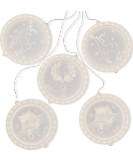 AmeliaHome Led Vitražas AH REINDEERSMESS ÜMMARGUNE KOMPLEKT 5 TK.