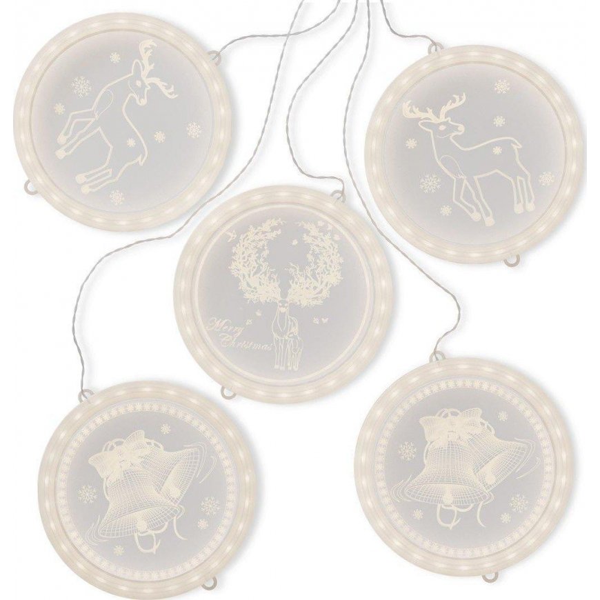 AmeliaHome Led Vitražas AH REINDEERSMESS ÜMMARGUNE KOMPLEKT 5 TK.
