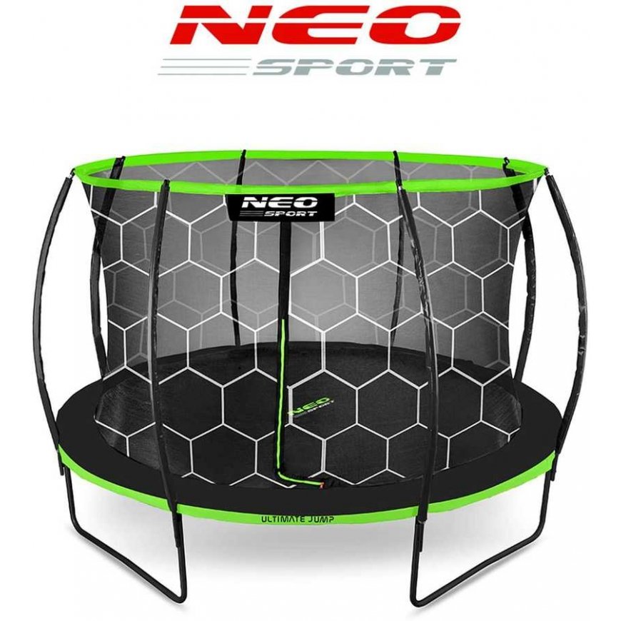 10 pēdu / 312 cm profilēts dārza batuts ar Neo-Sport iekšējo tīklu – 4