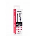 SEEK TOTI USB A - microUSB/Type-C/Lightning, 1,5 m punottu kaapeli 2A (ei MFI), Musta SEEK TOTI USB A - microUSB/Type-C/Lightning, 1,5 m punottu kaapeli 2A (ei MFI), Musta