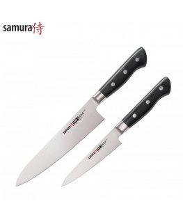 Samura PRO-S set of 2 knives: European Chef's peilis 200mm / Utility peilis 115mm from AUS 8 Japanese steel 58 HRC