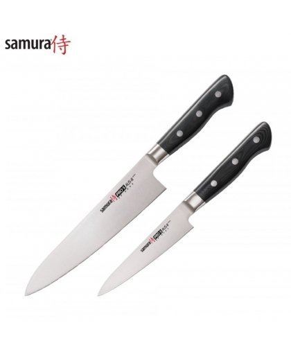 Samura PRO-S kompl. no 2 nažiem: European Chef's 200mm / Utility 115mm from AUS 8 Japanese steel 58 HRC