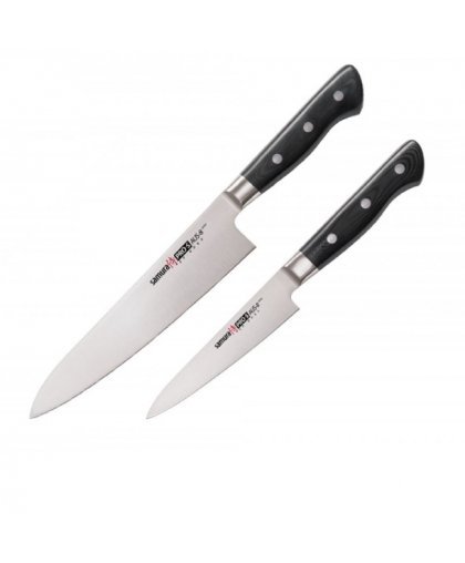 Samura PRO-S kompl. no 2 nažiem: European Chef's 200mm / Utility 115mm from AUS 8 Japanese steel 58 HRC – 2