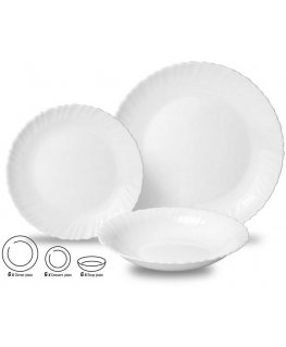 King Hoff TABLEWARE SERVICE COMPLETE SET OF 18 PLATES FOR 6 PEOPLE KINGHOFF KH-1875