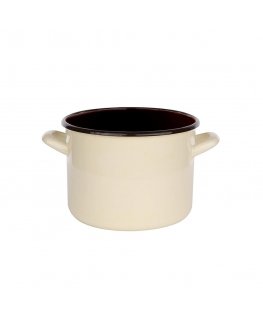 Enamel Silesia Rybnik PUODAS 3.3 L DIAMETER: 18 CM HEIGHT: 14 CM CREAMY / DARK CENTER
