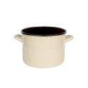 Emalė Silezija Rybnik PUODAS 3,3 L SKERSMUO: 18 CM AUKŠTIS: 14 cm KREMINIS / TAMSUS CENTRAS