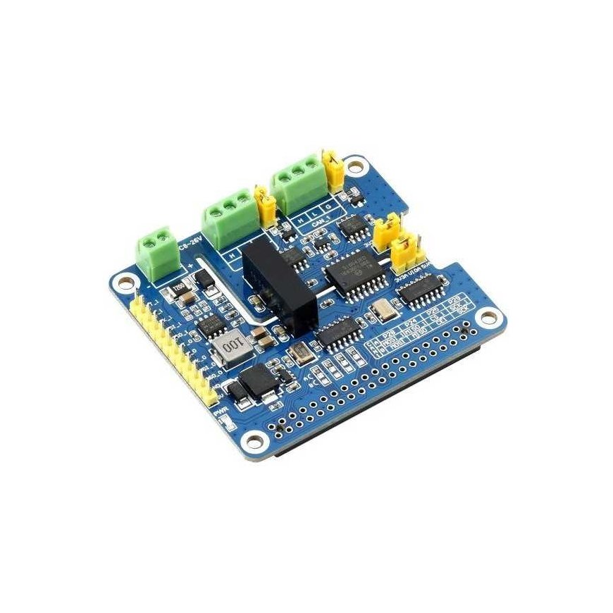 CAN FD Expansion HAT - 2-channel isolated CAN FD transceiver - designed for Raspberry Pi - Waveshare 17075