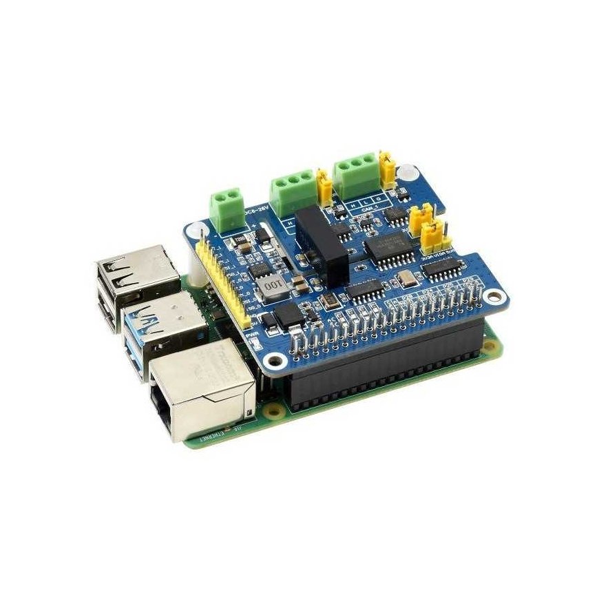 CAN FD Expansion HAT - 2-channel isolated CAN FD transceiver - designed for Raspberry Pi - Waveshare 17075 – 2